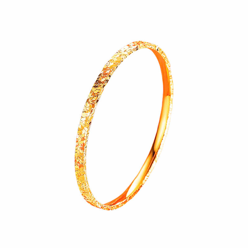 Gold shop with ancient French sand gold three-sided broken ice ice bracelet fashion Joker high-end flash bracelet online red wholesale