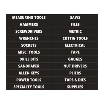 22 Stickers/Sheet Tool Box Organization and Classification Labels Wrench Socket Set Identification Decals Marking Distinction Stickers
