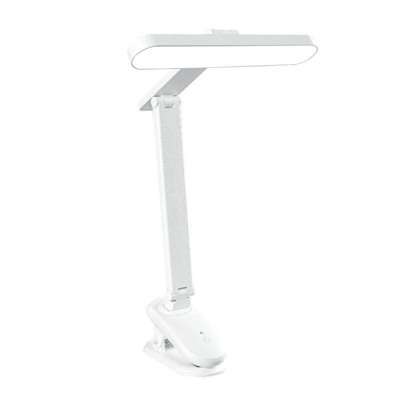 Four-Dimensional Clip Desk Lamp for Learning Student Dormitory Rechargeable Folding Rotatable Eye Protection Lamp Bedside Lamp for Bedroom