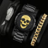 New fashion large dial cool skull trendy men's watch business dark wind cross-border quartz watch