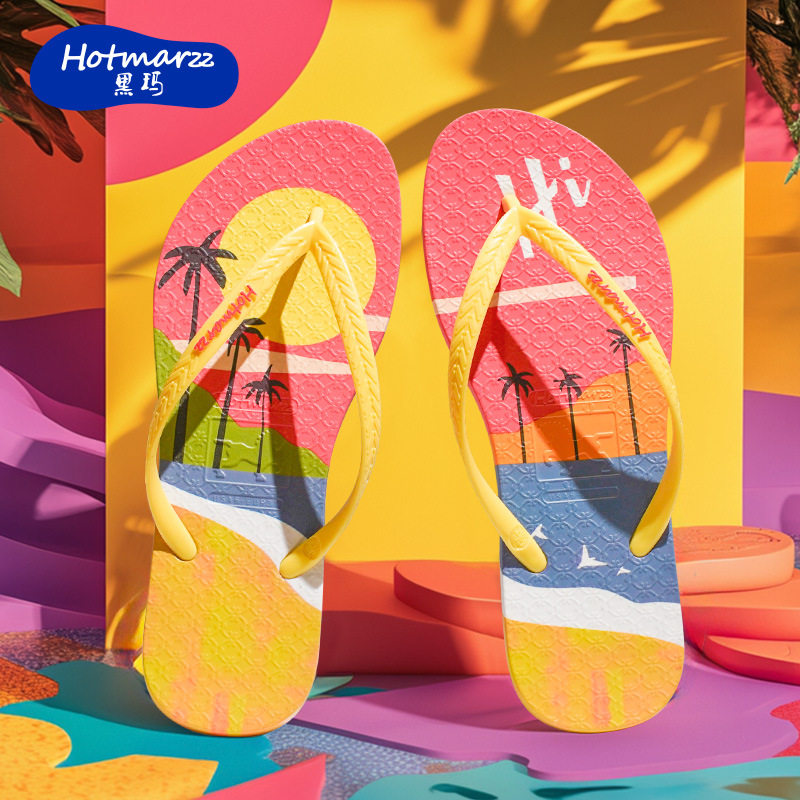 Hotmarzz Heima Women Slippers 2025 New Outer Wear Fashion Casual Beach Clip Soft Bottom Flip Flops