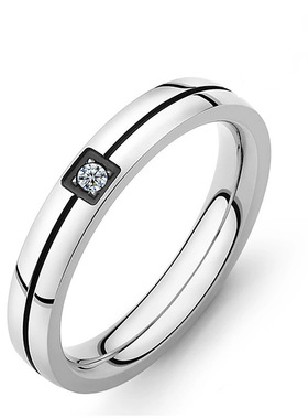 镶钻戒指钛钢时尚情侣