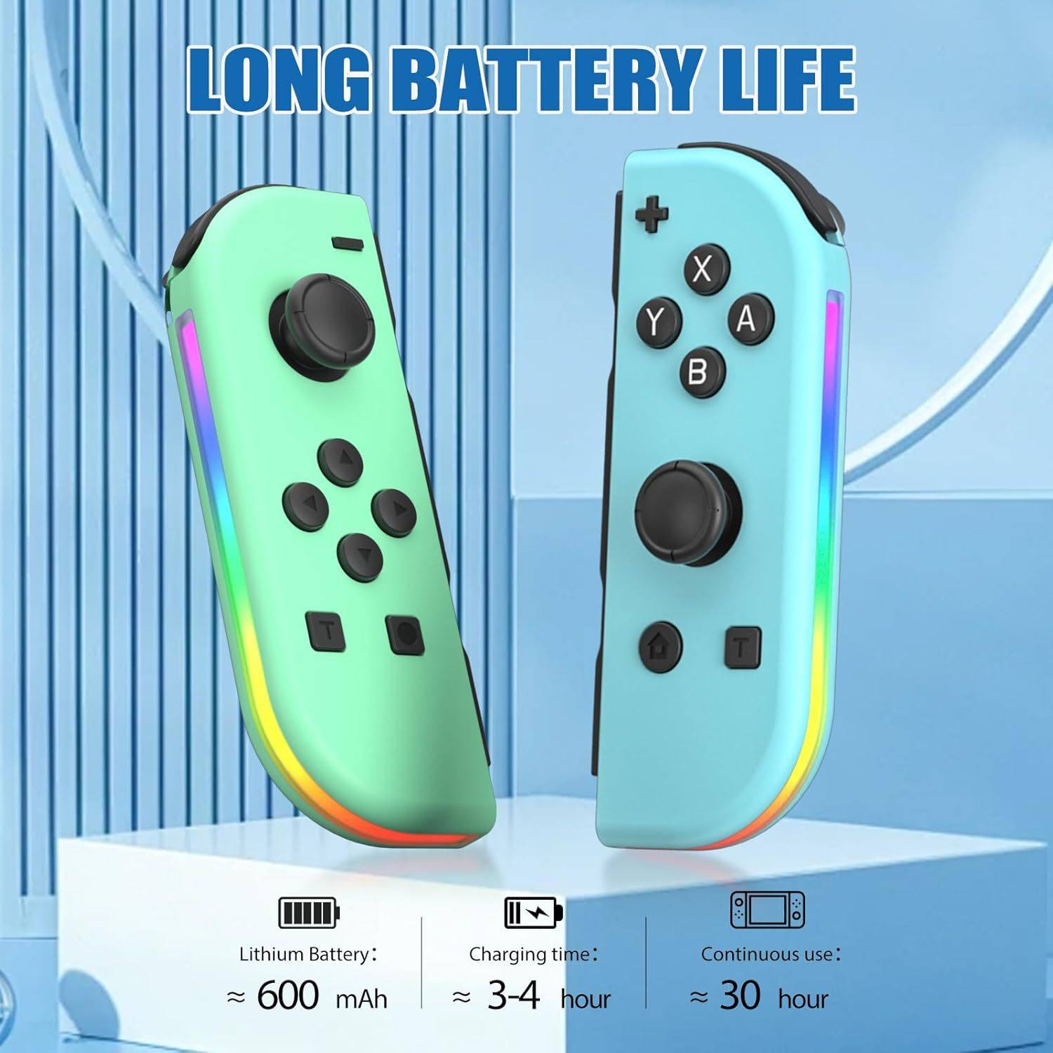 Ns Switch Left and Right Handle Joycon Handle Rgb Light Wake up Somatosensory Vibration Wireless Bluetooth Game Handle