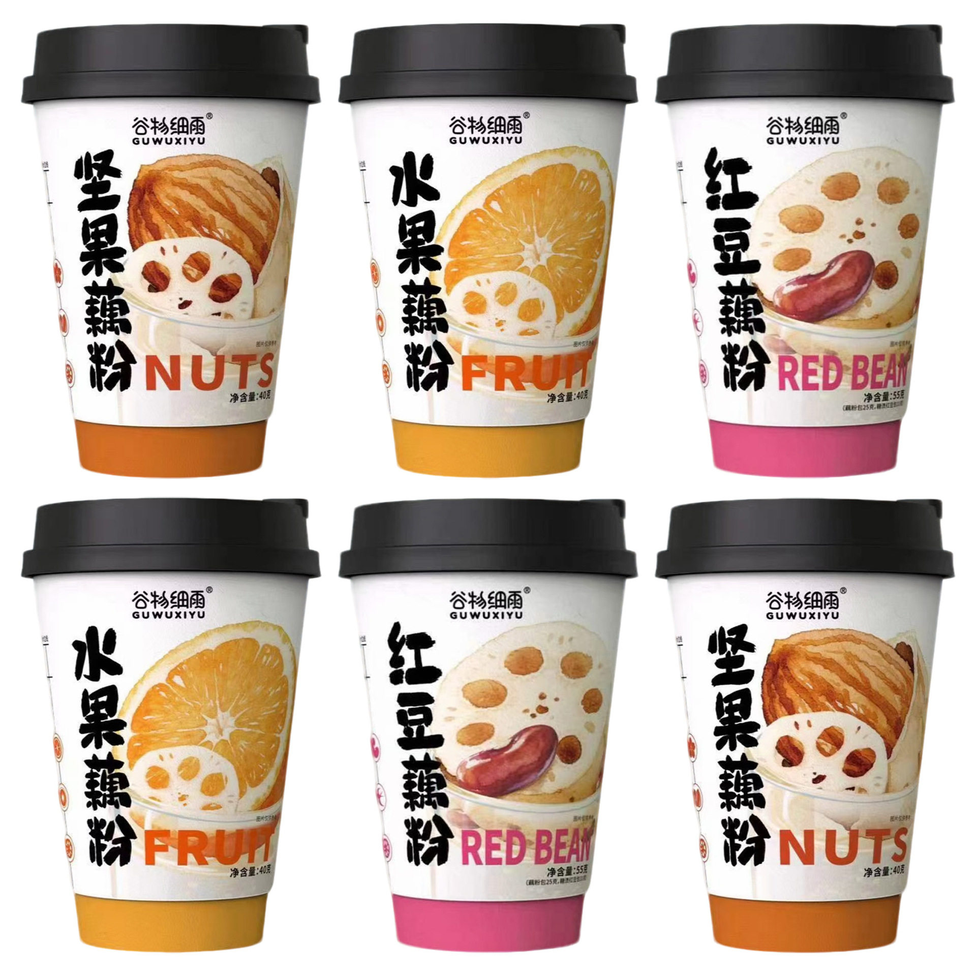 Cereal, Fine Rain, Nuts, Lotus Root Powder, Fruit Lotus Root Powder, Red Bean Lotus Root Powder, Cup-Packed Instant Trendy Leisure Drink for Breakfast