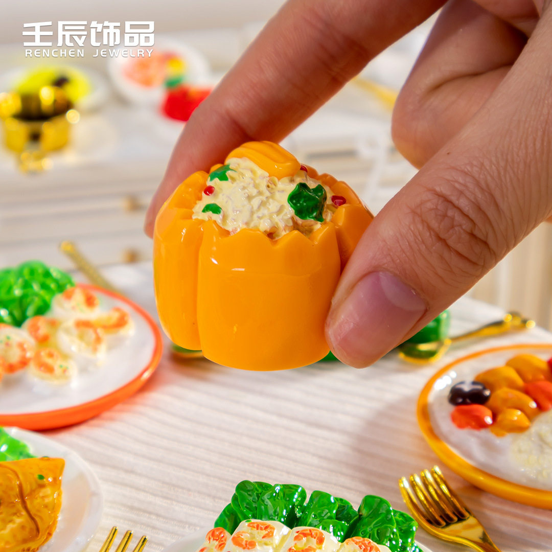Simulation Food and Play Micro Landscape Doll House Small Ornaments Diy Cream Glue Refrigerator Sticker Mobile Phone Shell Jewelry Resin Accessories