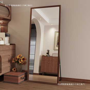 Retro Full-Length Floor Mirror for Home Use, Popular on Social Media, Suitable for Selfies and Dressing, High-Value Fitting Mirror for Clothing Stores, American Style