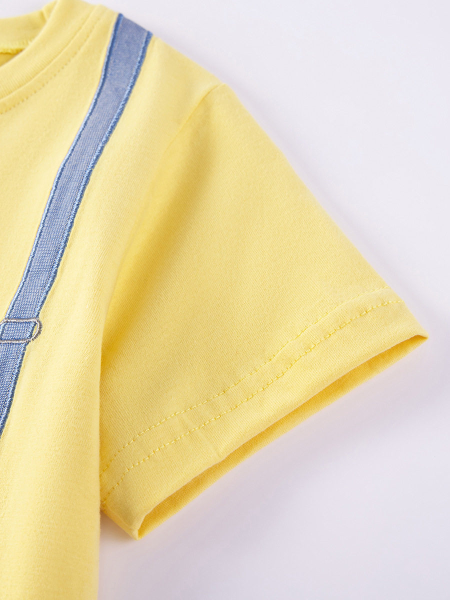 Girls' Summer Cute Cotton Applique Short-Sleeve T-Shirt, Stylish Kids' Tee