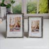 Environmental protection fashion simple silver metal photo frame table, simple photo frame table