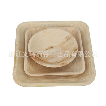 Manufacturer Disposable Dinner Plate Restaurant Outdoor Biodegradable Dinner Plate Western Steak Travel Camping Palm Leaf Plate Wholesale