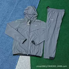 Spring and Autumn Men's Casual Sports Hooded Long-Sleeved Suit Quick-Drying Loose Straight-Leg Pants Outdoor Running Training