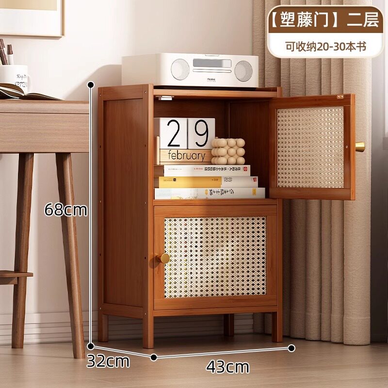 简易书柜防尘加深窄款夹缝置物柜带柜门书架落地家用多层放书本架