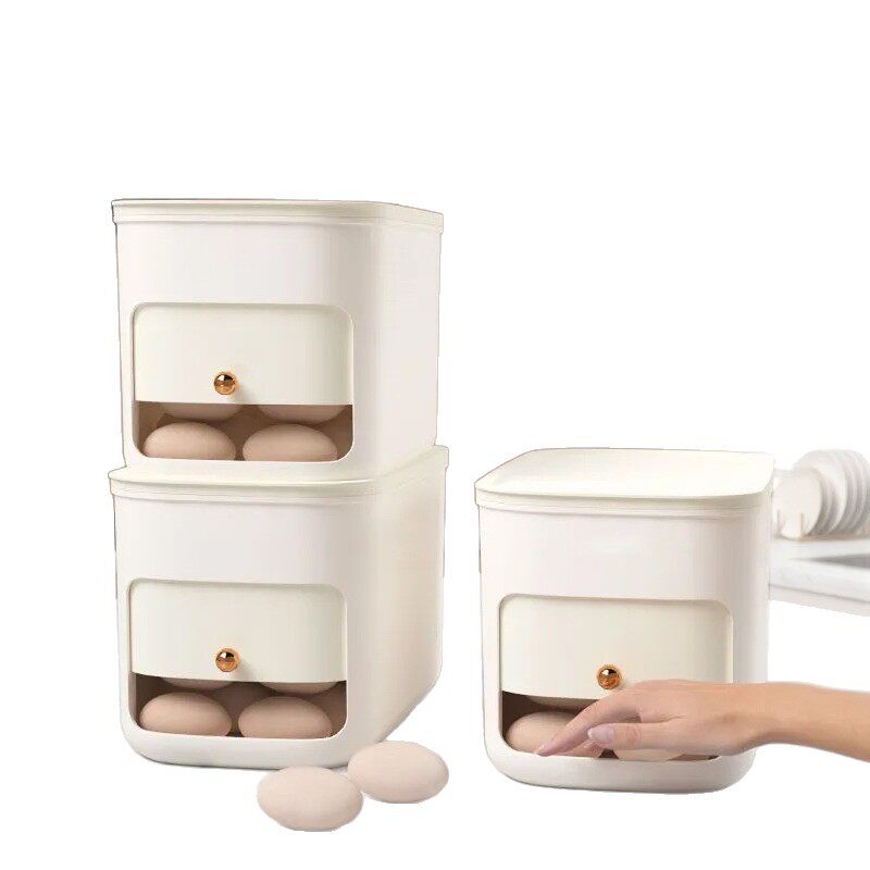 Automatic Egg Storage Household Crisper Automatic Rolling Large Capacity Egg Storage Box Refrigerator Storage Box Factory