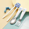 Children's Chopsticks Cartoon Tiger Mouth Rebound Training Chopsticks Baby Left and Right Hands Learn to Eat and Learn Chopsticks Tableware Gift Set
