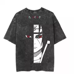 Relaxed Washed Streetwear Vintage Loose Casual Cotton T-Shirt with Retro Cartoon Anime Print
