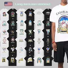 Casablanca Casablanca Short-sleeved Correct Edition ins European and American Niche Trendy Brand Pure Cotton Casual High Street T-shirt