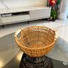 Wholesale Imitation Rattan Storage Basket Fruit Plate Round Decorative Storage Basket Bread Basket Hollow Hand-woven Storage Basket