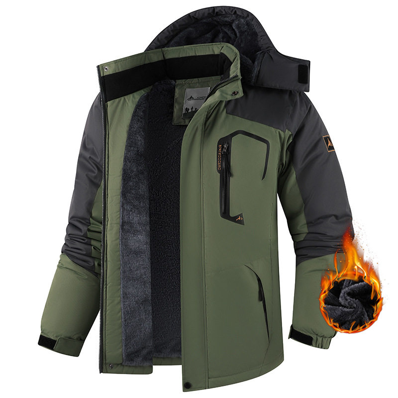 Amazon Cross-Border Autumn and Winter Outdoor Men's and Women's Jackets, Couples' Ski and Mountaineering Clothing, Warm Windproof Cotton Coats, Large Size