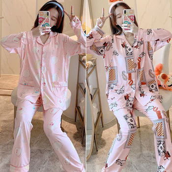 Special Offer New Moon Clothes Cardigan Cotton Spring and Summer Thin Maternal Long Sleeve Feeding Pajamas Postpartum Breastfeeding Set