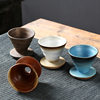 Ceramic filter bowl Filter stoneware kiln tapered spiral pattern funnel filter drip hand coffee set
