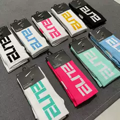 Elite Letter High-Top Sports Socks American Towel Bottom Thickened Professional Elite Basketball Socks Trendy Men's Long Socks