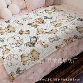 Woodland pine forest neutral baby blanket for boys and girls, children's room flannel