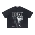 Washed black boxy short wide version short sleeves 305g
