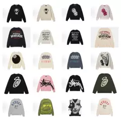 High Version Stu New Knitwear Pattern Letter Jacquard Round Neck Pullover Long-Sleeved Knitwear for Men and Women