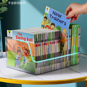 Book Storage Box Transparent Student Children's Picture Book Desk Finishing Artifact Desktop Storage Rack A4 Bookcase Storage Basket