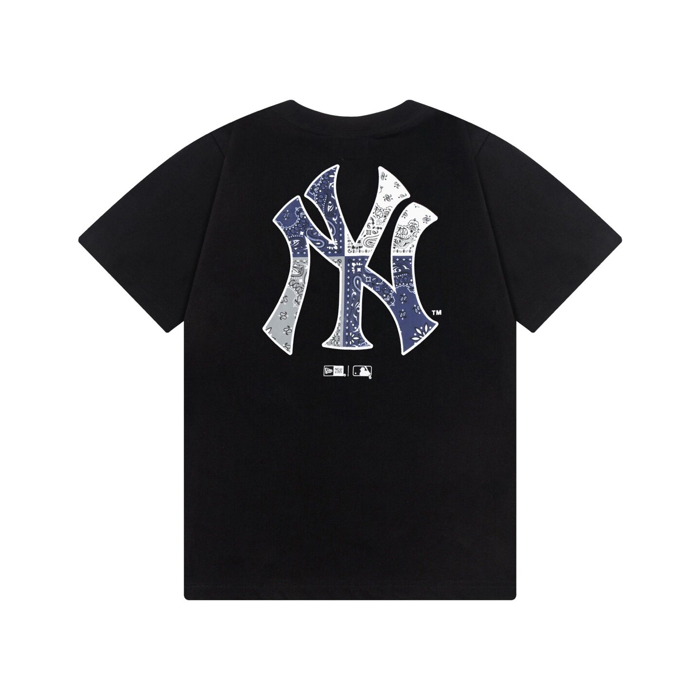 Международная торговля через границу, летняя новинка 25-х годов, MLB / NY, новая мужская и женская модная базовая футболка с круглым вырезом и короткими рукавами, мужская и женская, одинакового стиля Изображение 1