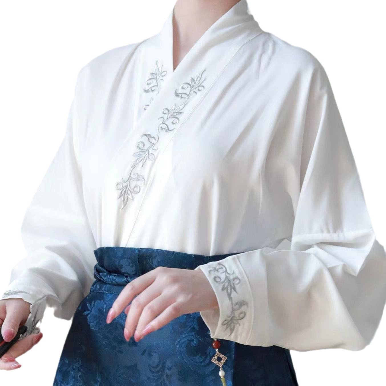 2023 Hanfu Pleated Skirt for Adults, Modified Mamian Skirt, National Style Half Skirt Women's Set, New Chinese Style National Trend
