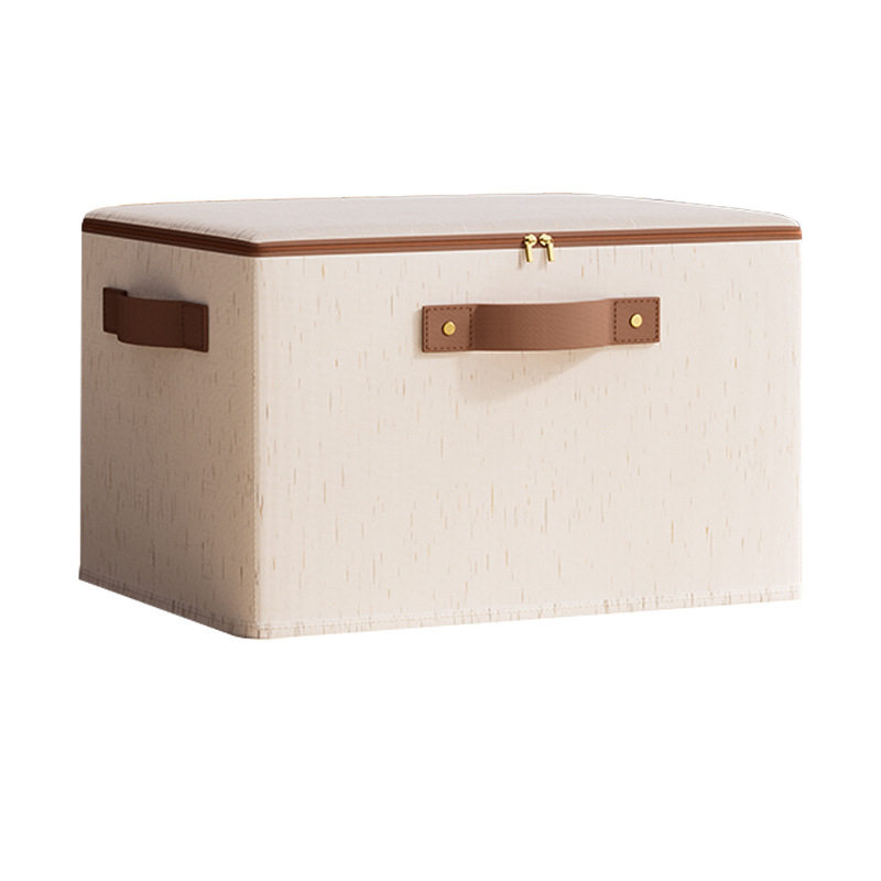 New Tianshan Cotton and Linen Zipper Storage Box Household Bedroom Seasonal Storage Box Dormitory Clothes and Pants Storage Box