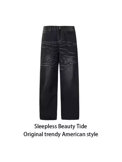 Y/Project 23FW Embroidered Jeans Men's Summer American Style Washed Old Loose Straight Pants for Men and Women