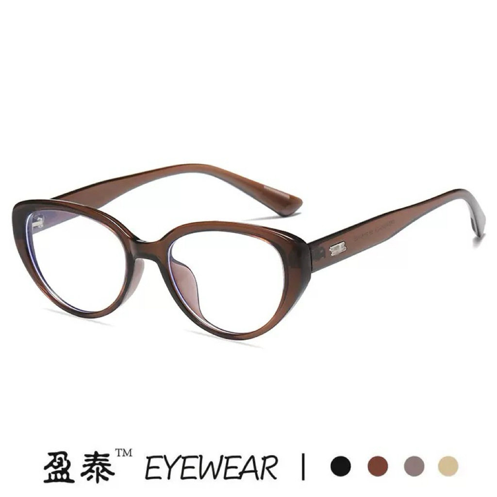Cat's Eye Glasses Frame Women's Plain-looking TR Short-range Mirror Frame Internet Celebrity Photographing Anti-blue Radiation-proof Black Frame Flat Mirror