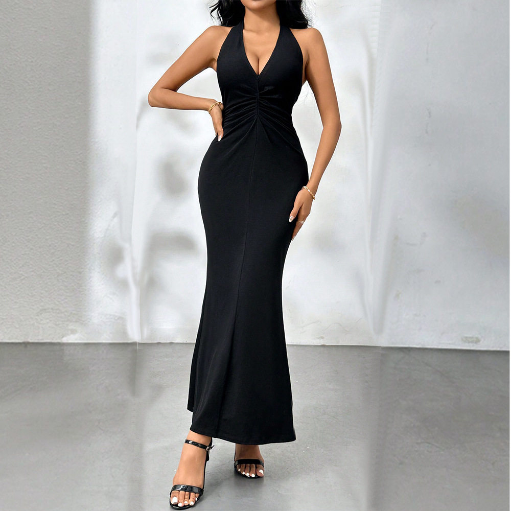 Elegant V Neck Backless Maxi Dress Sexy Party Ready Sophisticated Style Perfect for Evening Events Wholesale
