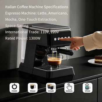 Italian Semi-Automatic Coffee Machine Cross-Border Water Storage Concentrated Extraction Integrated Coffeemachine110V Us Standard