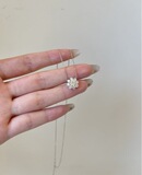 Новое серебряное ожерелье с подсолнухом из сверкающих бриллиантов, женское, простое, модное, универсальное, легкое, роскошное, высококлассное, нишевая цепочка для ключиц