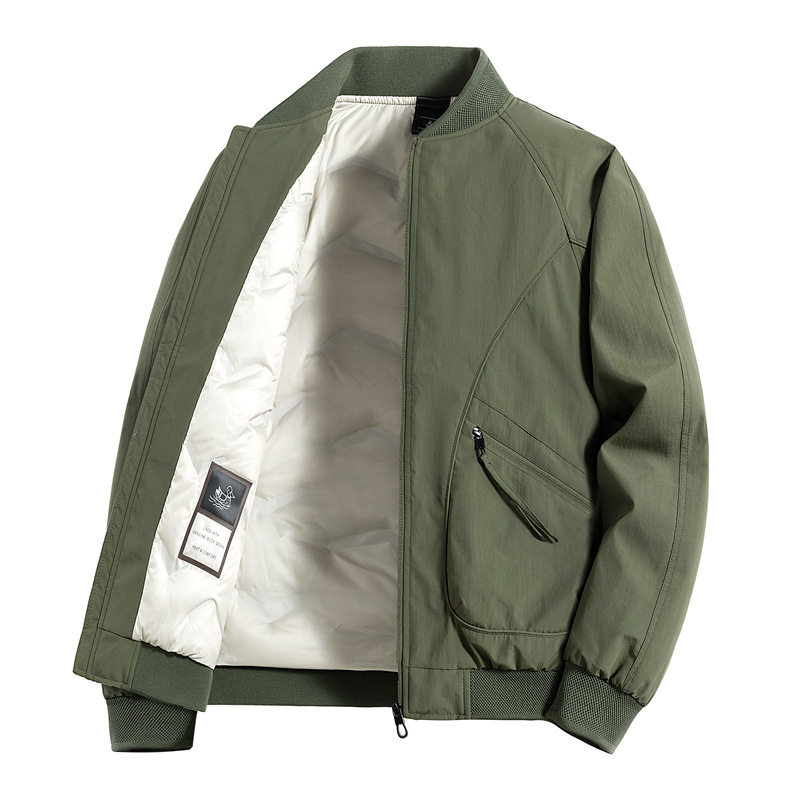 25 New White Duck down Windproof and Anti-Wrinkle Flying Baseball Collar down Jacket Winter Men's Temperature-Locking and Cold-Resistant Versatile Jacket