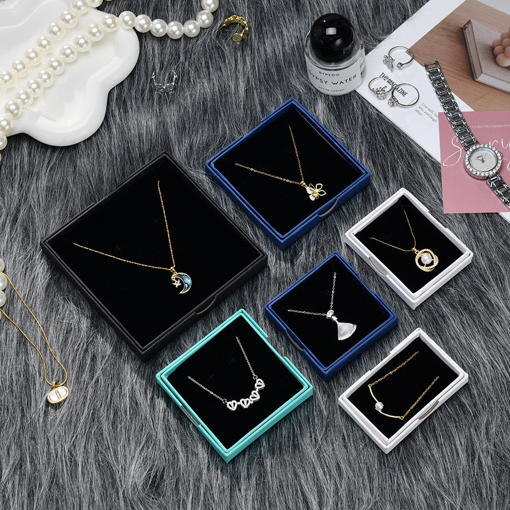 New Multi-Specification Jewelry Box, Ring, Necklace, Bracelet, Jewelry Packaging Box, Simple Pure Color Heaven and Earth Cover Gift Box