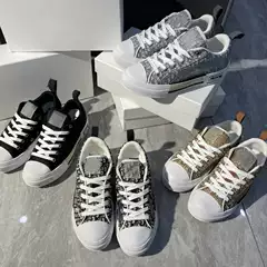Dior B23 Platform Canvas Sneakers Men 2025 Versatile Flat Breathable Casual Skate Shoes Oblique Embroidered Couple Sneakers
