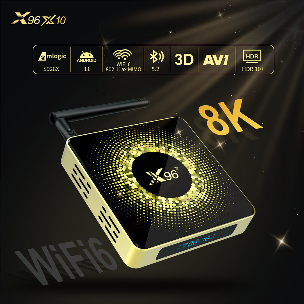 Foreign Trade X96 X10 Android Voice TV Box S928X-J TV BOX 5GWifi Bluetooth 8K
