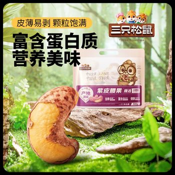 New Arrival Three Squirrels_Quantity Sale of Purple Cashew Nuts 500g Nuts for Pregnant Women Large Particles to Satisfy Cravings-Sl