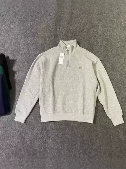 Autumn New Pullover Half-Sweatshirt Cross-Border Embroidered Fish Logo Same Style High-Neck Knitted Sweatshirt Casual Long-Sleeved