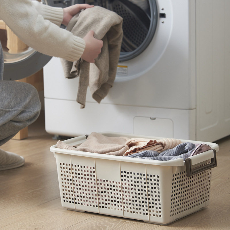 Wholesale Japanese Stacked Storage Basket Cabinet Sundries Plastic Storage Basket Bathroom Hollow Basket Snack Toy Storage Box