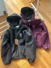 High-Quality Stu Black 8 Billiards Washed Distressed Embroidered Zipper Hooded Cotton Jacket Loose Casual Jacket Trendy