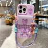 Tecno Girl Cute Cartoon DIY Jewelry Wallet Mobile Phone Cover Card Removable Small Handbag with Wrist Strap Phone Case