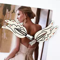 Emijay's Same Style Angel Wings Seamless Hairpin, High-End Acetate Diamond Side Clip, Broken Hair Bangs Clip