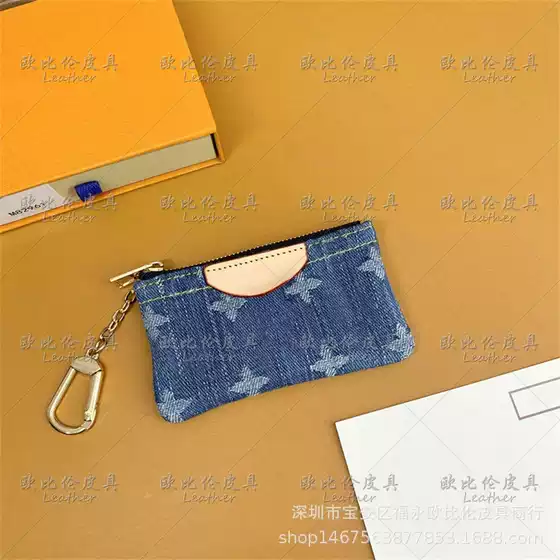 2026 New Women's Coin Purse Denim Blue Fashion Small Wallet Export Cross-Border Wholesale M82961 #