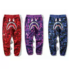 Japanese Trendy Brand Bape Popular Shark Head Ape Head Pants 3D Printed Sweatshirt Sweatpants Casual Sports Pants