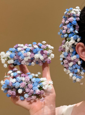 灿若繁星刘亦菲同款满天星仿真花束发夹子级感精致发饰品