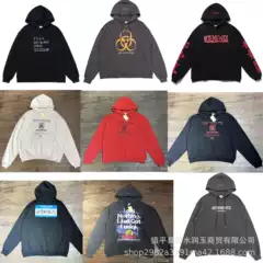 2025 Vitmo Embroidered Letter Logo Blue Signature Print Unisex Loose Zipper Sweatshirt Jacket Hoodie Trendy
